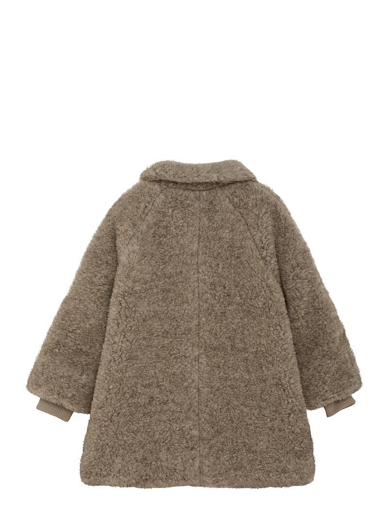Huttelihut - Coat Wool Teddy w. Lining - camel melange - 1