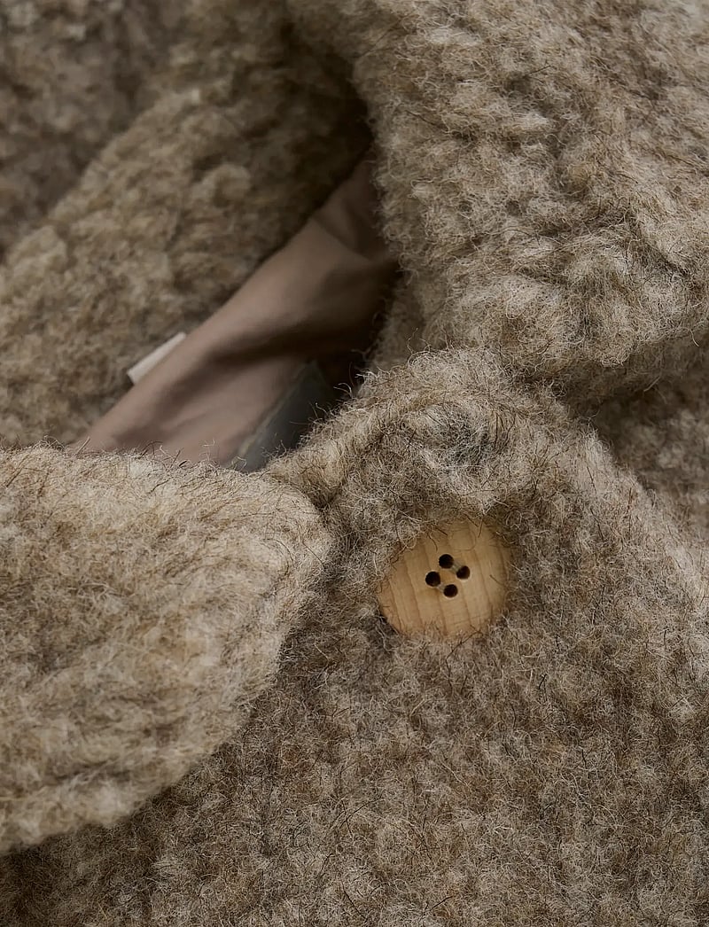 Huttelihut - Coat Wool Teddy w. Lining - camel melange - 2