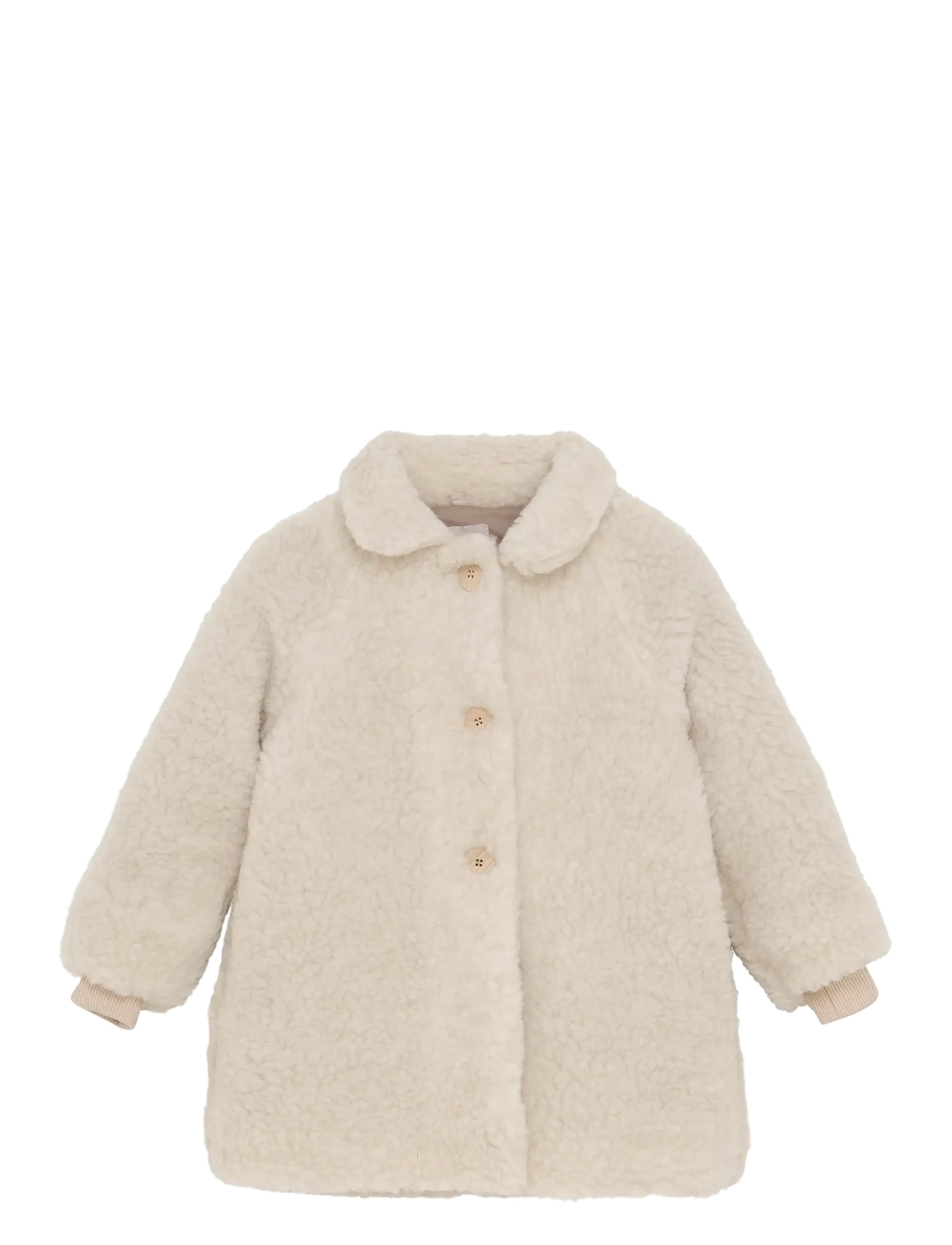 Coat Wool Teddy w. Lining - CEMENT