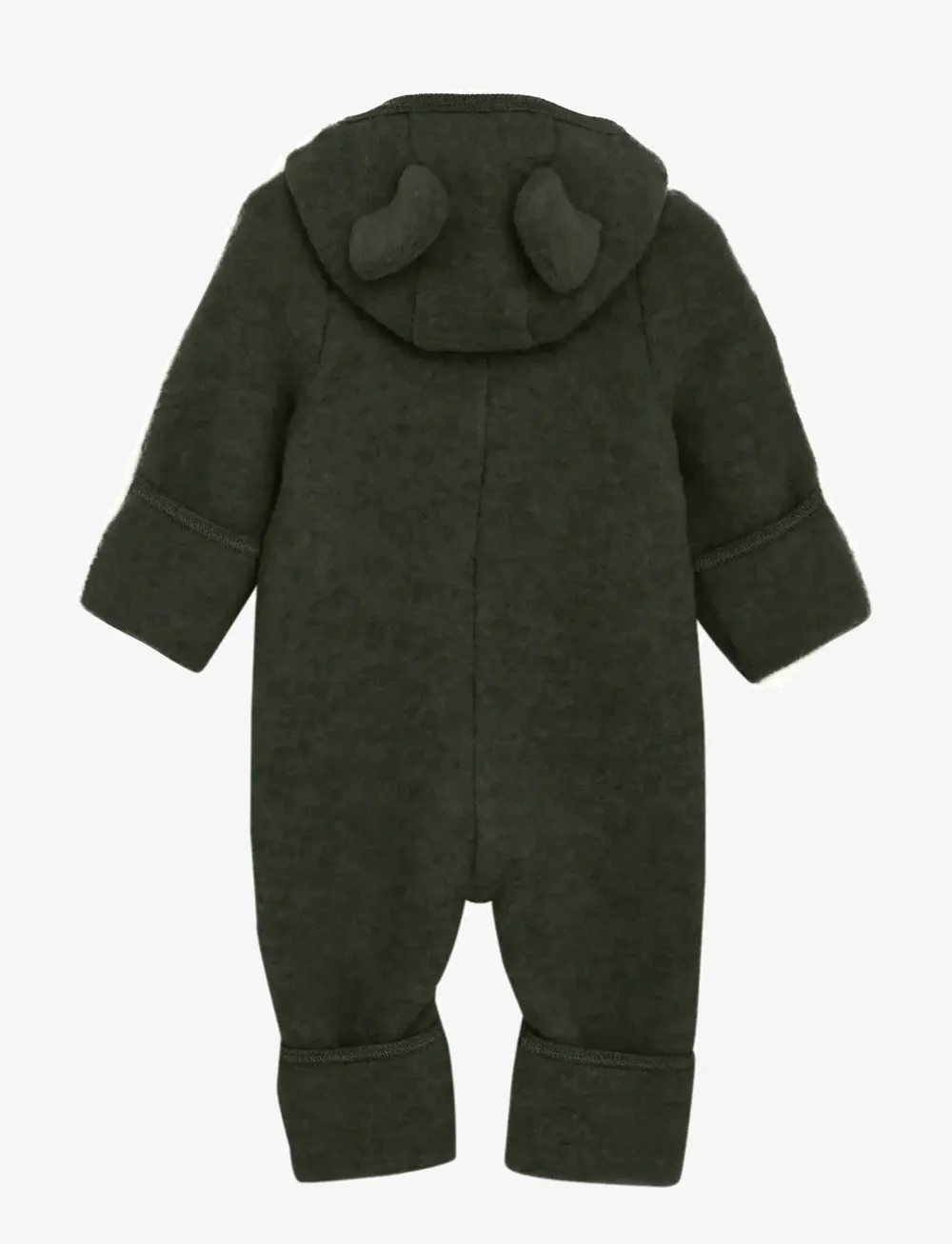 Huttelihut - Pram Suit Ears Wool Fleece - byxdress - beetle - 1