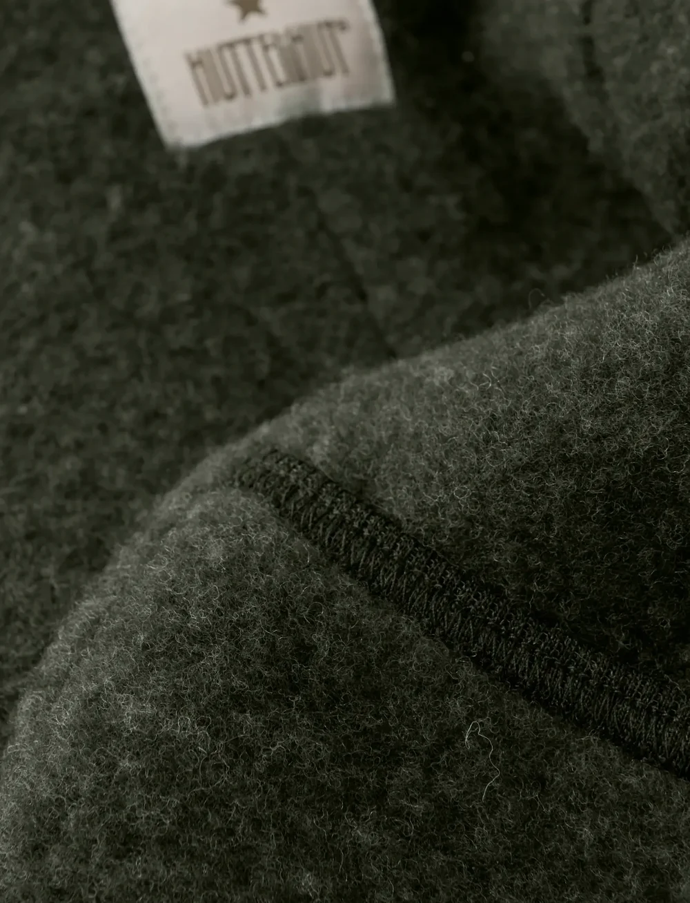 Huttelihut - Pram Suit Ears Wool Fleece - byxdress - beetle - 2