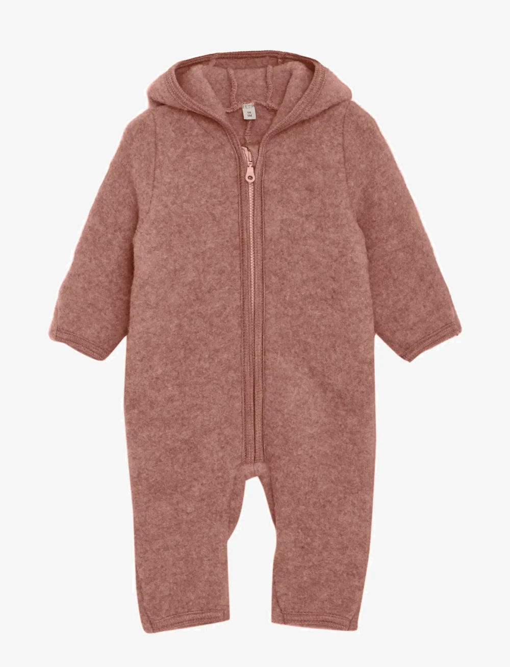 Huttelihut - Pram Suit Ears Wool Fleece - byxdress - burlwood - 0