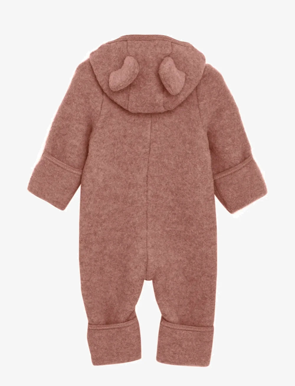 Huttelihut - Pram Suit Ears Wool Fleece - byxdress - burlwood - 1