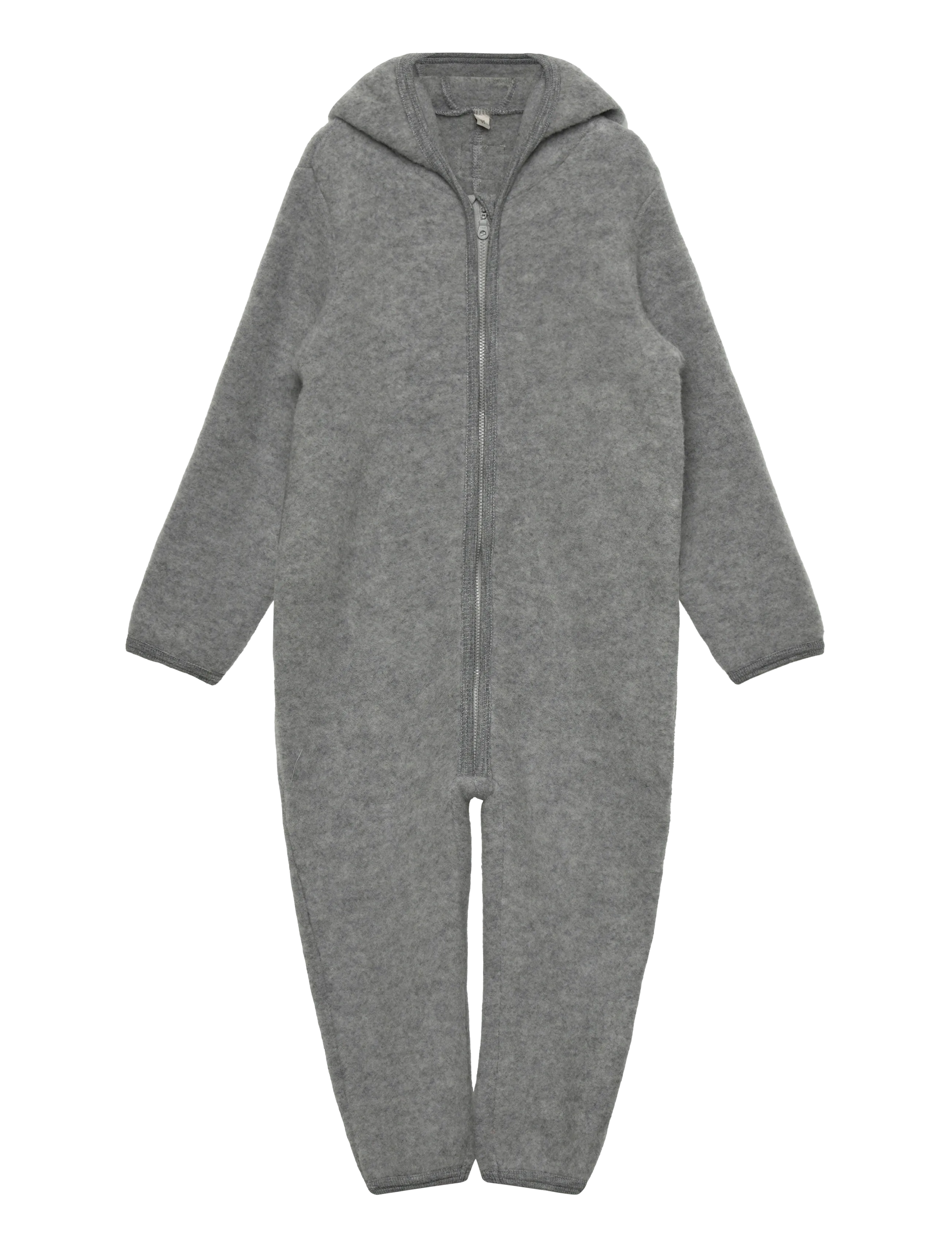 Huttelihut Pram Suit Ears Wool Fleece - Huttelihut - MEDIUM GREY MELANGE / grey