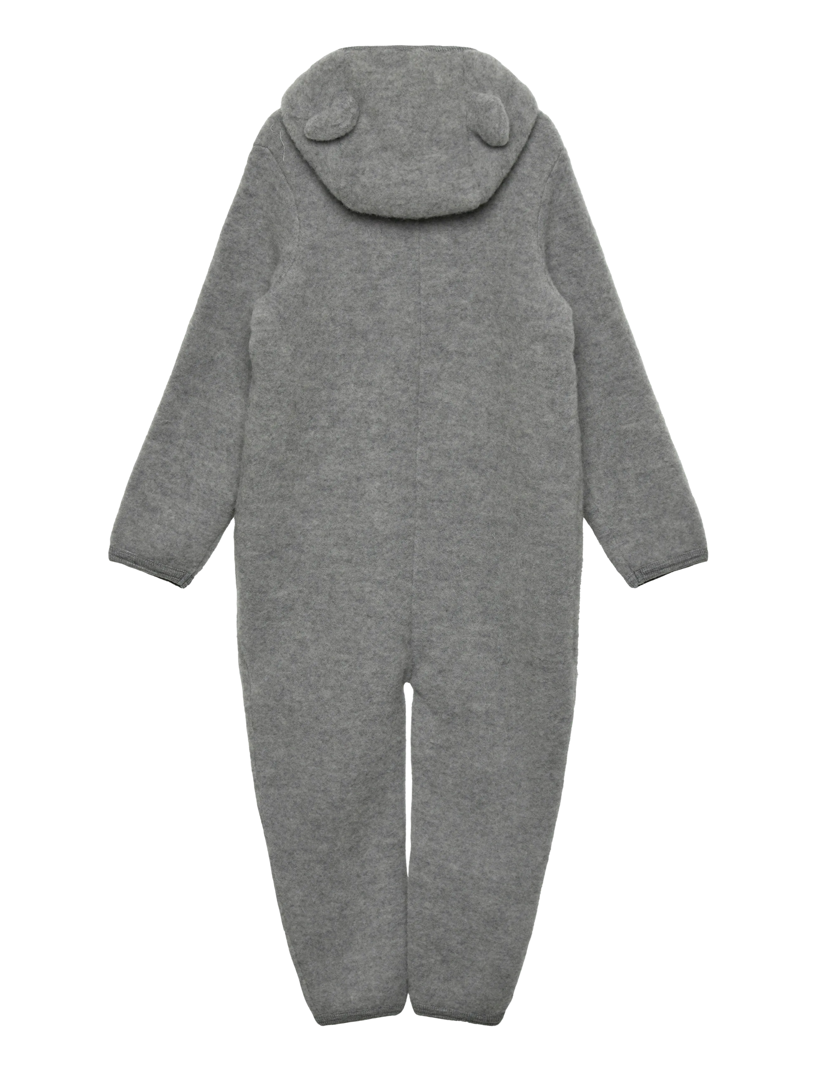 Huttelihut - Pram Suit Ears Wool Fleece - medium grey melange - 1