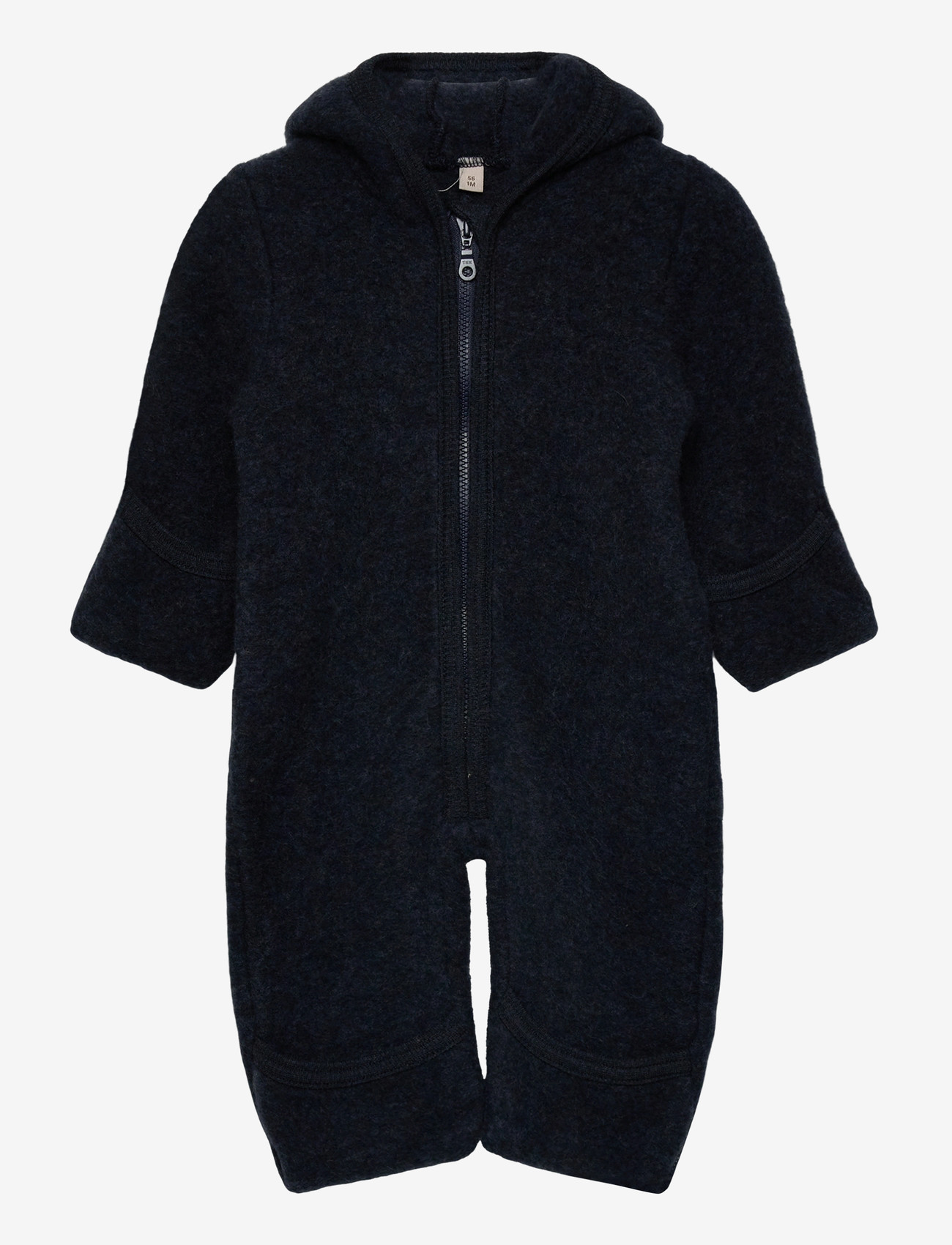 Huttelihut - Pram Suit Ears Wool Fleece - navy melange - 0