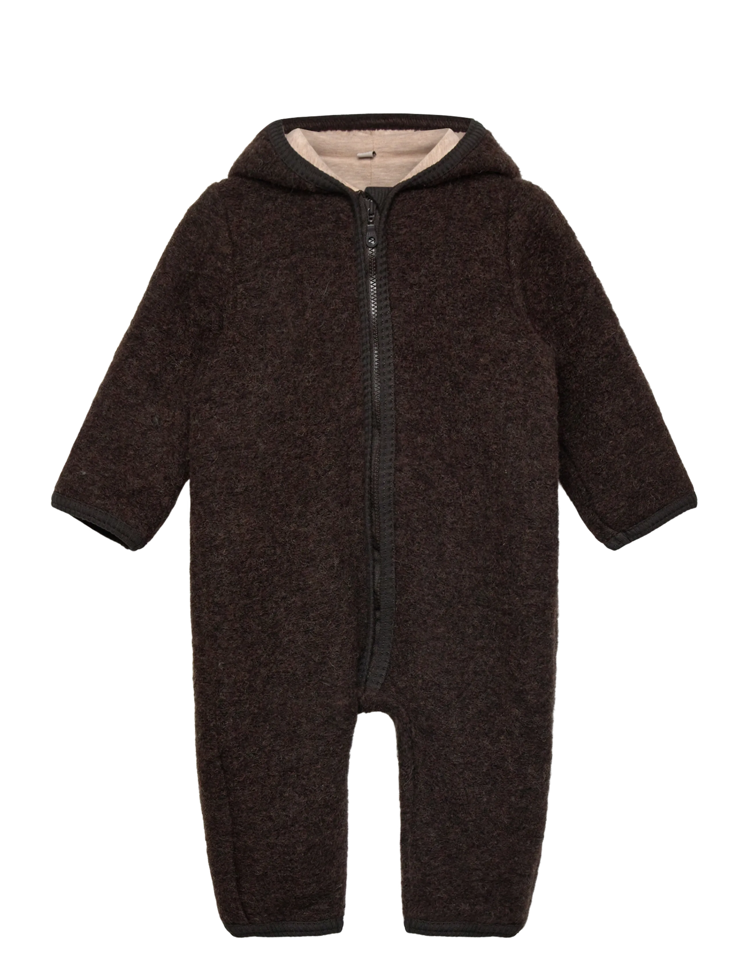 Huttelihut Pram Suit Wool w. Lining - Buksedragter - DARK BROWN MELANGE / brown