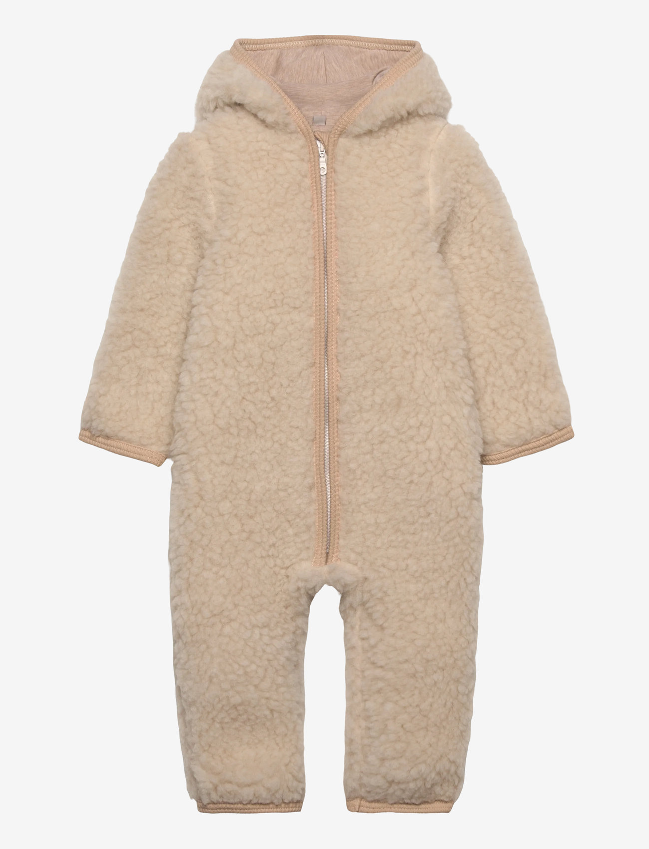 Huttelihut - Pram Suit Wool Teddy w. Lin. - cement - 1