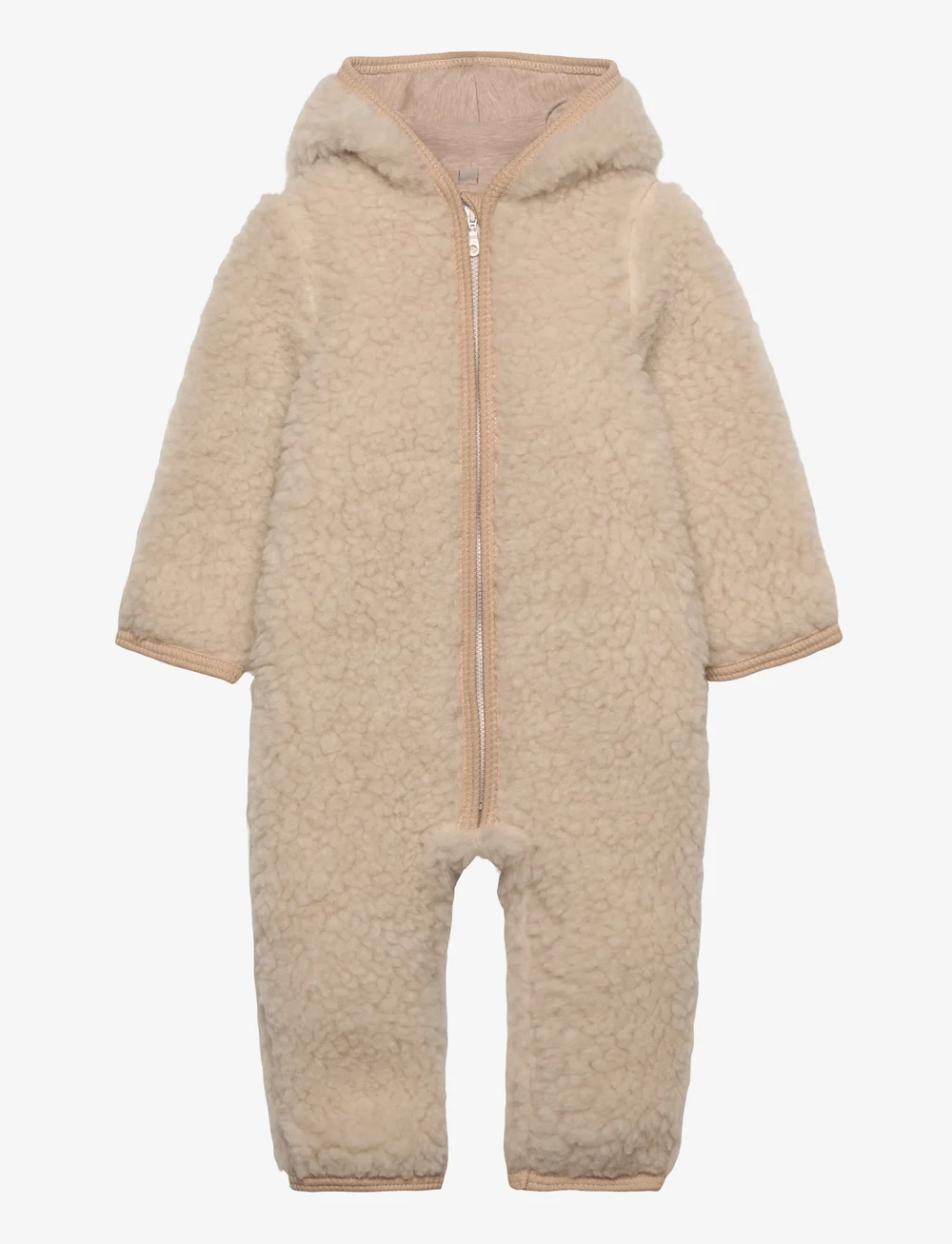 Huttelihut - Pram Suit Wool Teddy w. Lin. - fleece sets - cement - 1