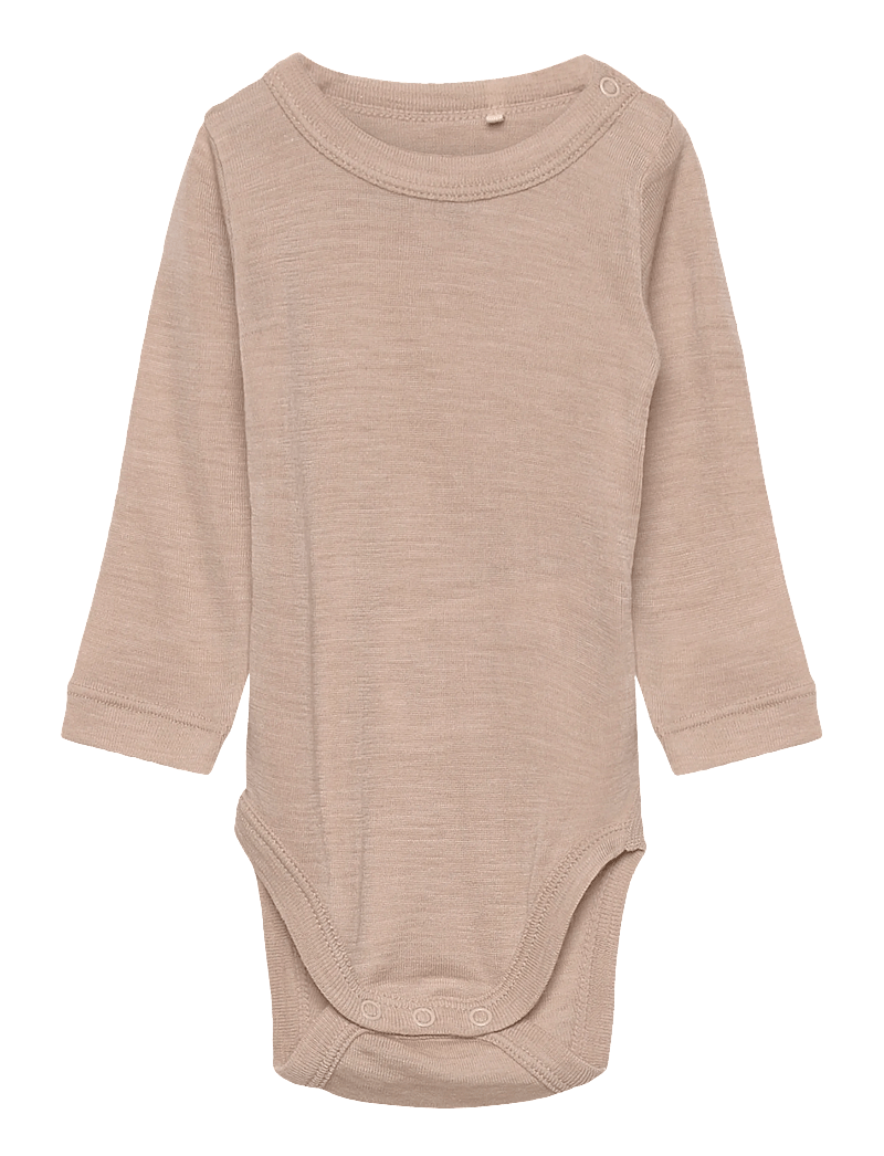 Huttelihut - Body LS Wool - uldundertøj baby - light taupe - 0