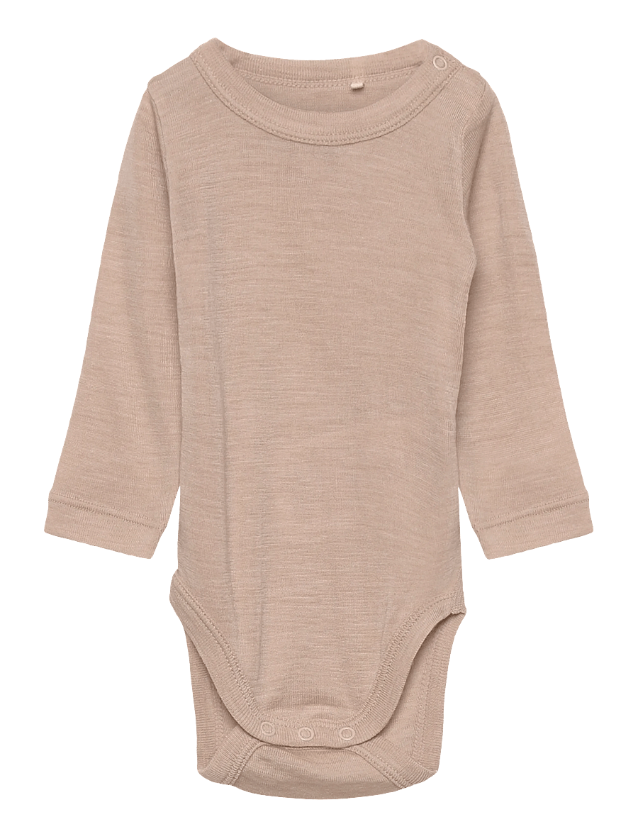 Huttelihut - Body LS Wool - base layer baby - light taupe - 0