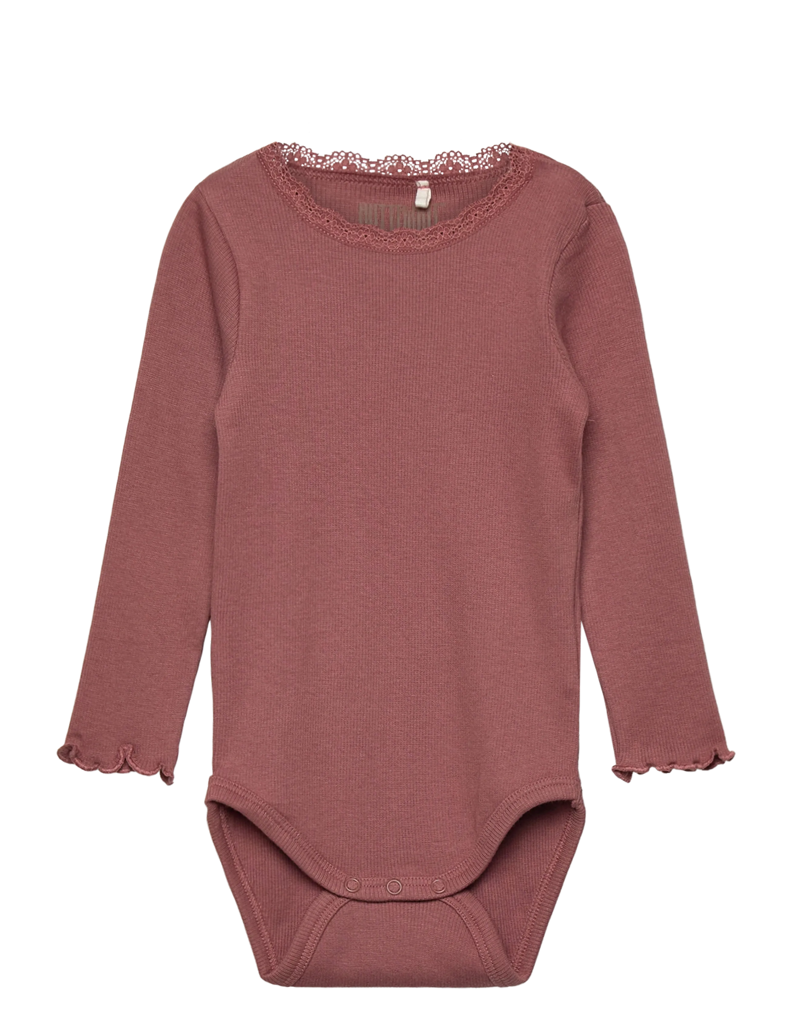 Huttelihut Body LS Rib - Alusbodid - BURLWOOD / burgundy