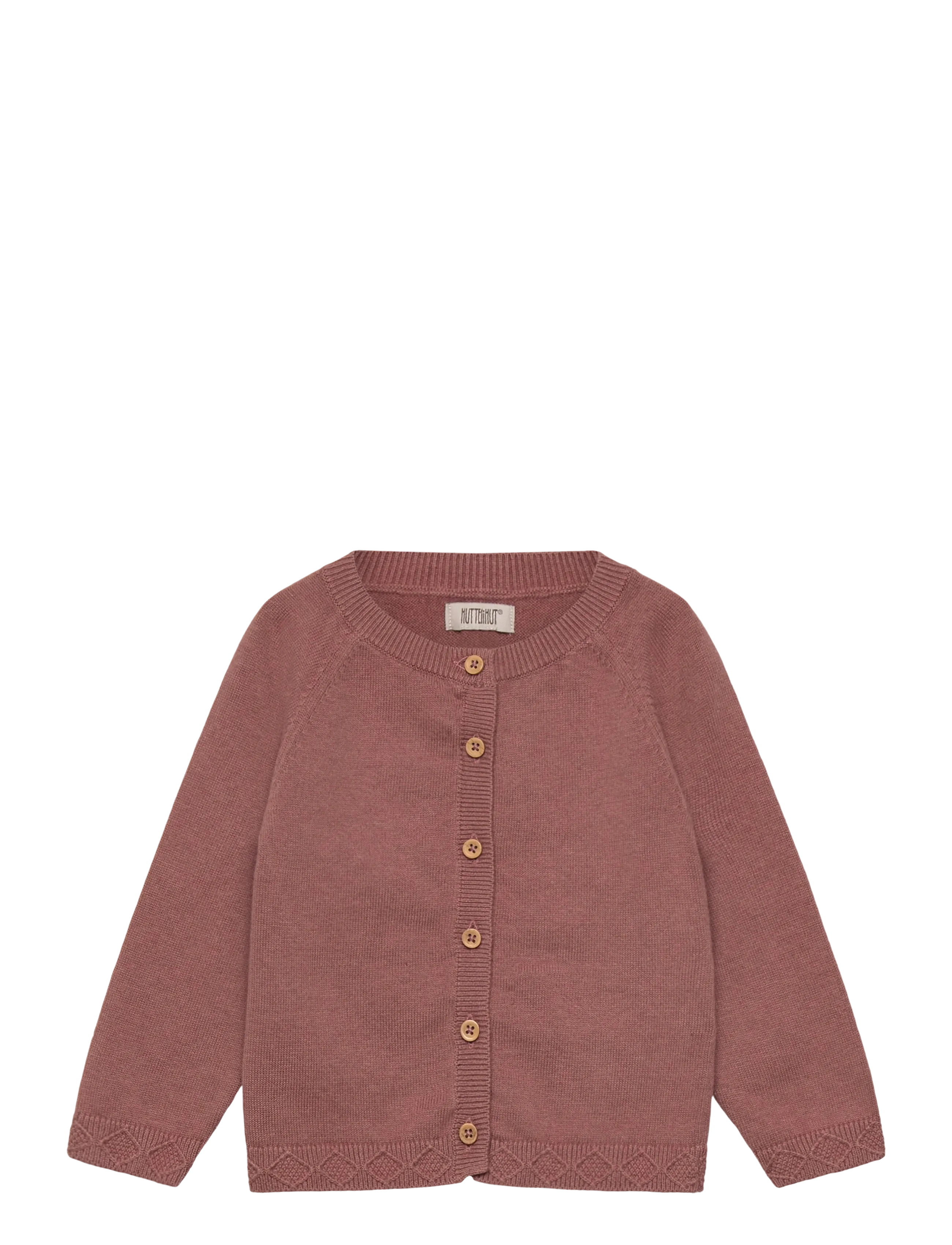 Huttelihut Cardigan Knit w. Wool - Overdele - BURLWOOD / pink/rose