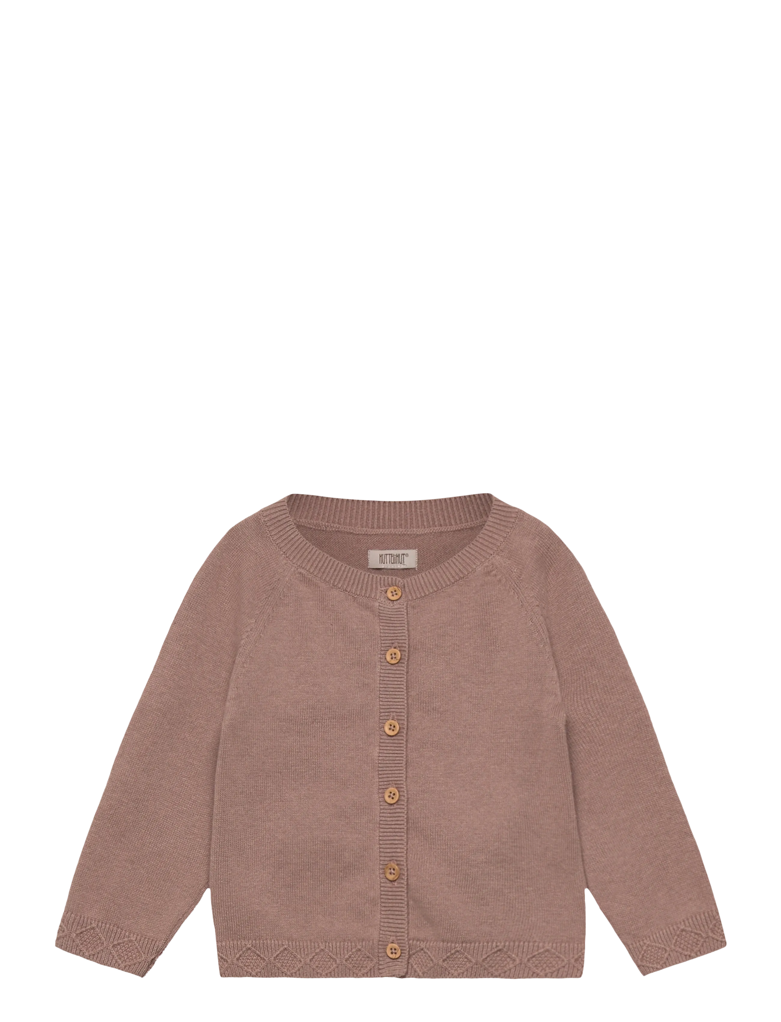 Huttelihut Cardigan Knit W. Wool, 68, Knitwear, Rosa - Cardigans, Kinder