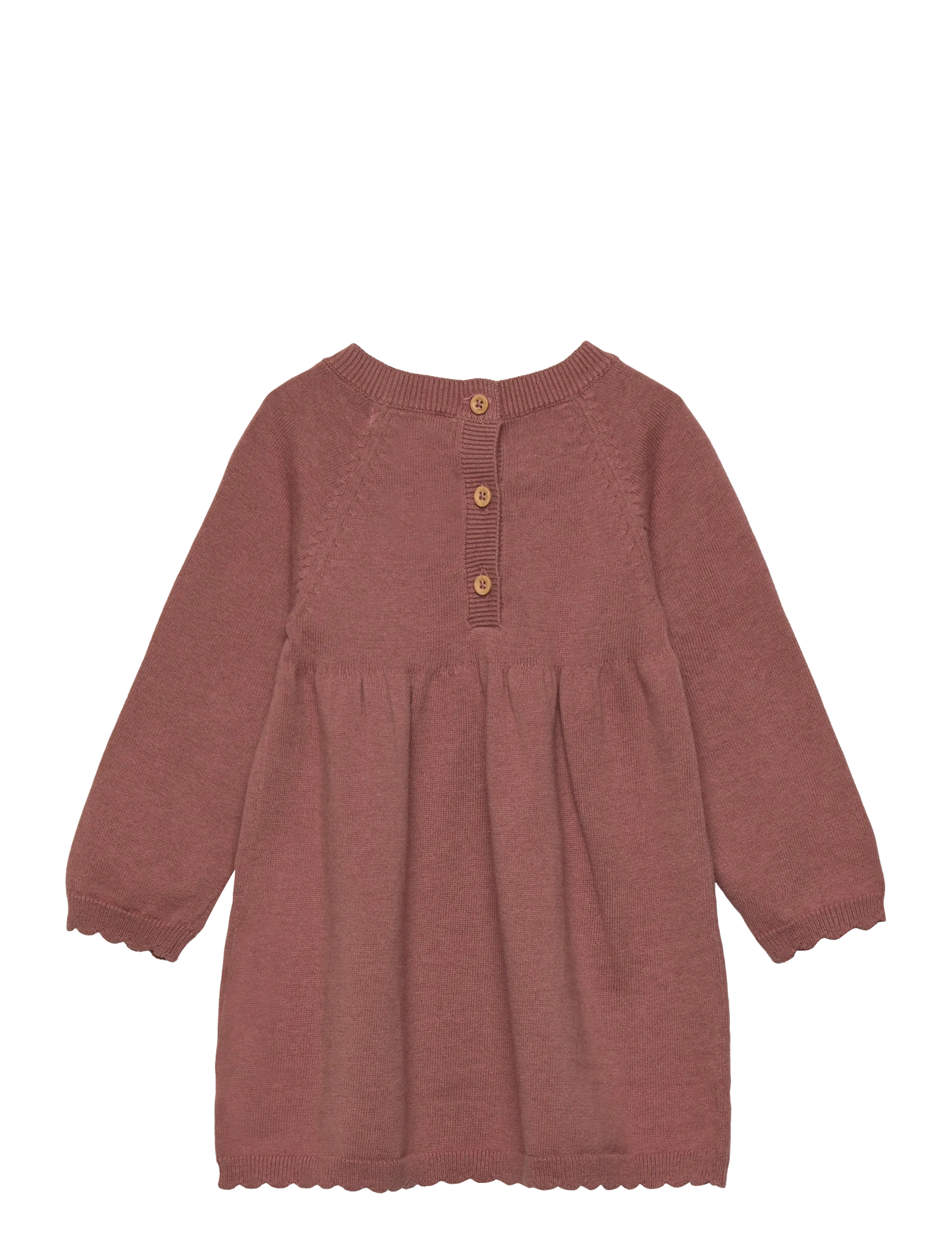 Huttelihut - Dress LS Knit w. Wool - langärmelige babykleider - burlwood - 1