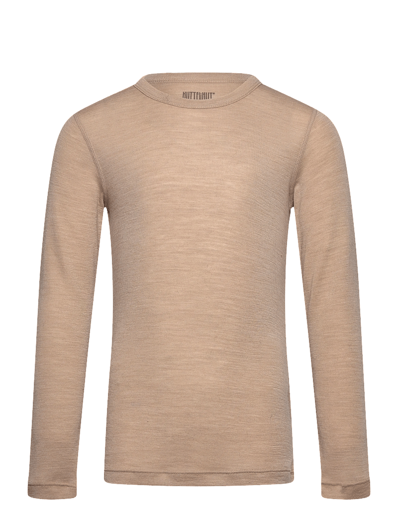 Huttelihut - T-Shirt LS Wool - langærmede t-shirts - light taupe - 0