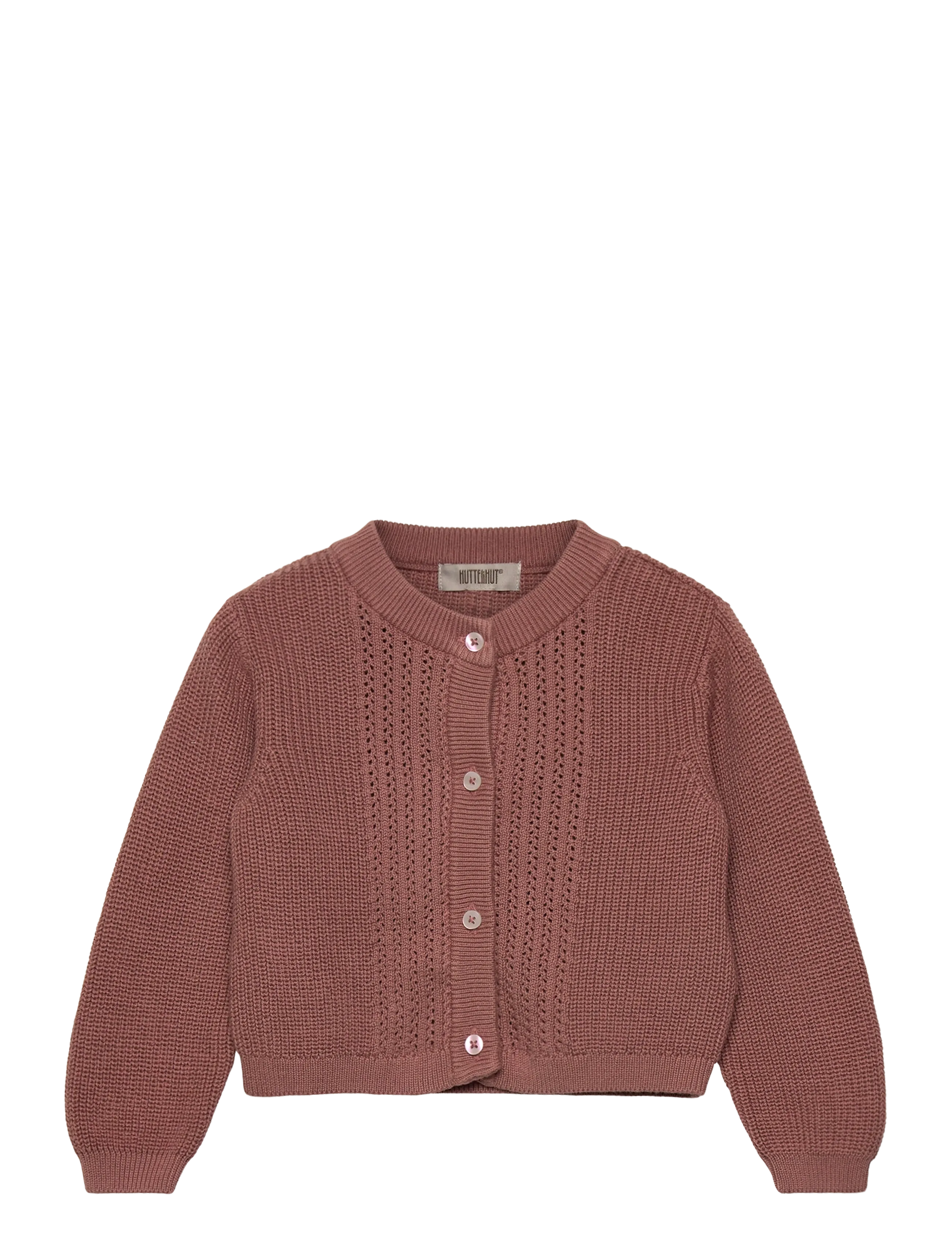 Huttelihut Cardigan Knit - Tøj - BURLWOOD / burgundy