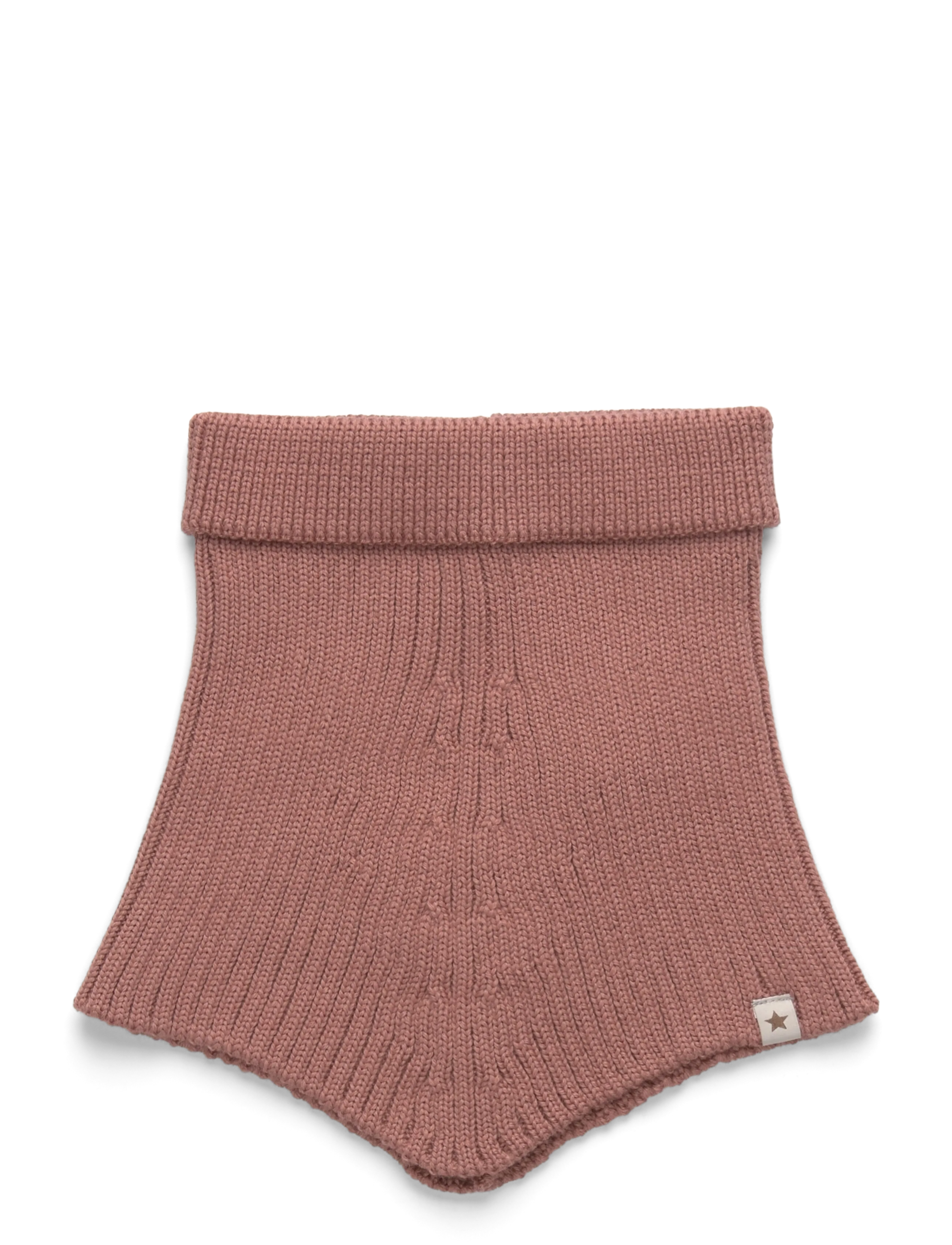 Huttelihut Neck Warmer Wool Knit - Tørklæder - BURLWOOD / pink/rose