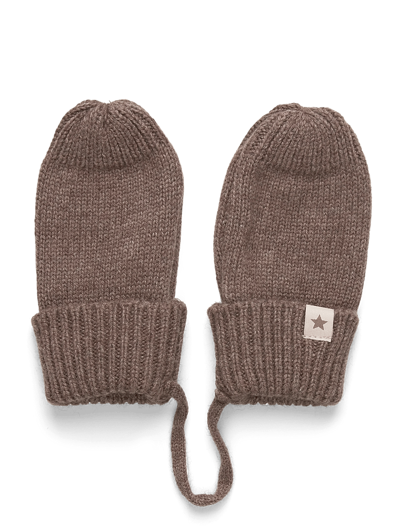 Huttelihut - Mittens Wool Knit - handschuhe - brown melange - 0