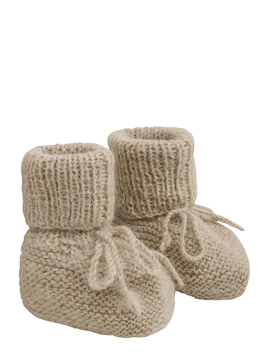 Huttelihut - Footies Alpaca Wool Knit - camel melange - 0