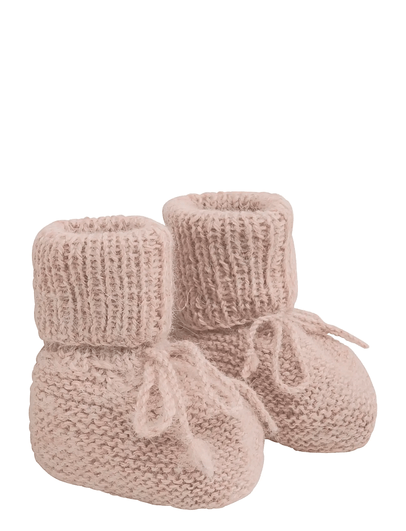 Huttelihut - Footies Alpaca Wool Knit - babystrikstøvler - mahogany rose - 0