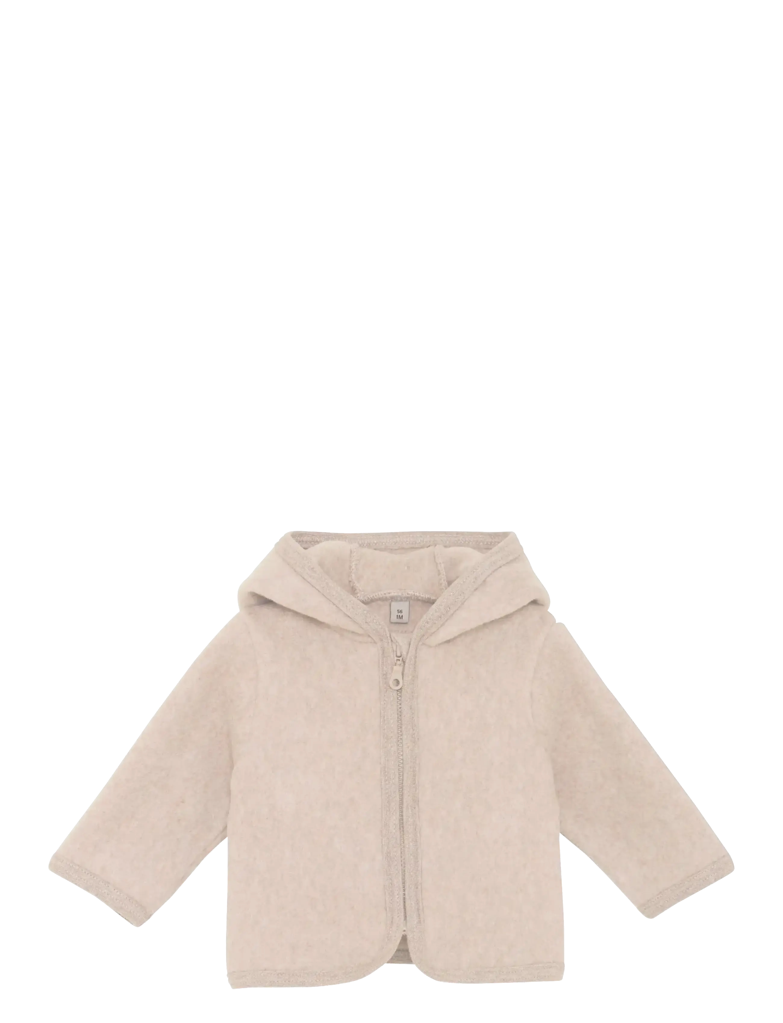 Huttelihut Jacket Ears Cotton Fleece, 104, Fleece Oberbekleidung, Creme - Jackets, Kinder