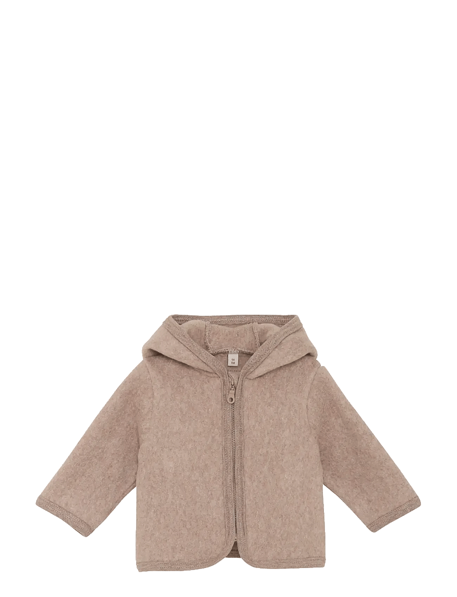 Huttelihut - Jacket Ears Cotton Fleece - fliisjakid - savannah melange - 0