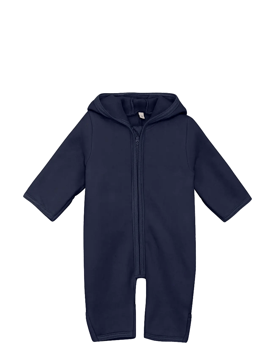 Huttelihut - Pram Suit Cotton Fleece - fleece coveralls - navy blazer - 0