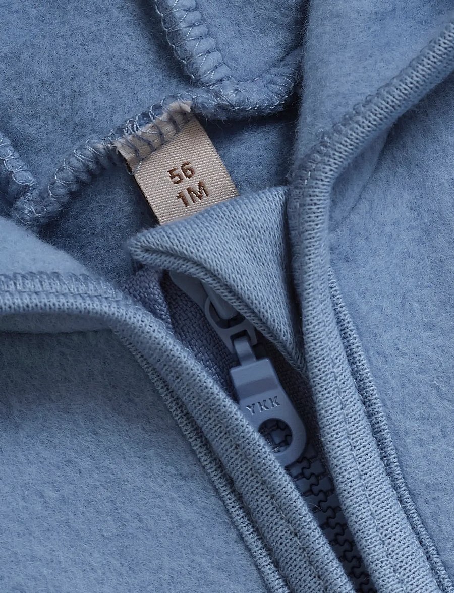 Huttelihut - Pram Suit Cotton Fleece - fleece coveralls - windward blue - 2