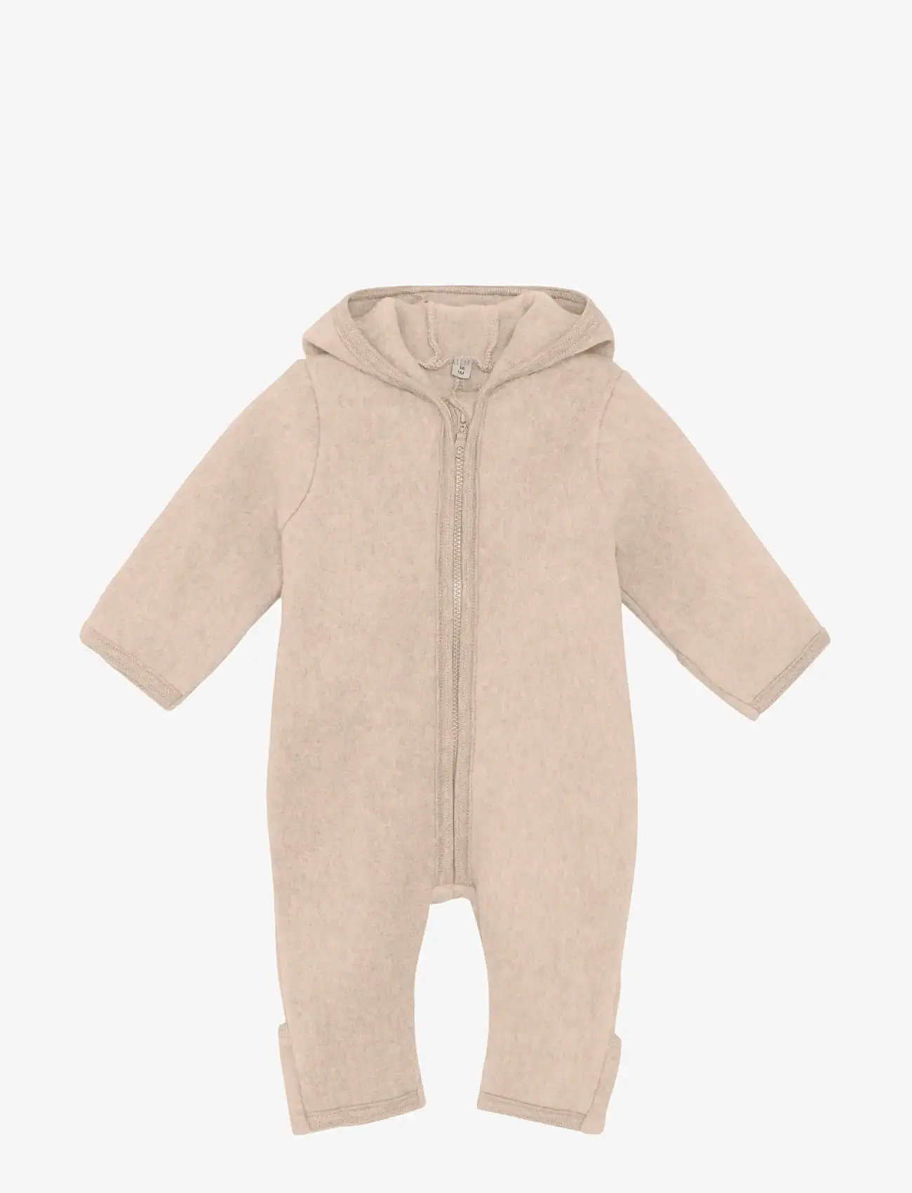 Huttelihut - Pram Suit Ears Cot. Fleece - fleecedragter - camel melange - 0