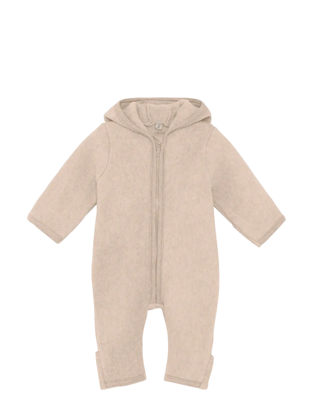 Huttelihut Pram Suit Ears Cot. Fleece - Fleece Overalls - CAMEL MELANGE / beige