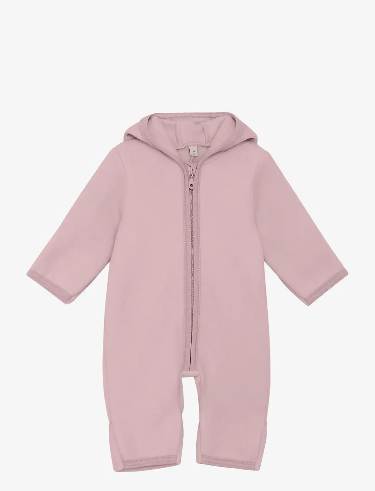 Huttelihut - Pram Suit Ears Cot. Fleece - fleecedragter - deauville mauve - 0