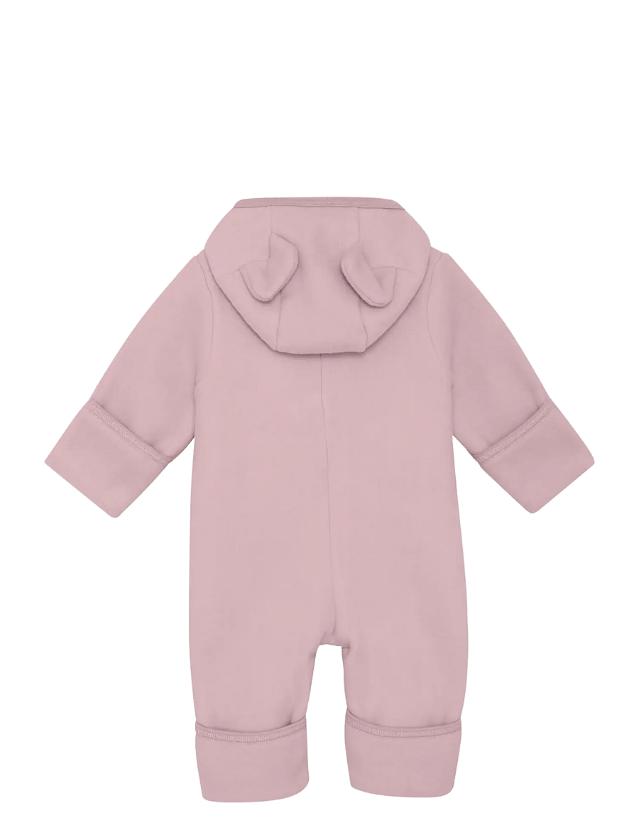 Huttelihut - Pram Suit Ears Cot. Fleece - flíssamfestingar - deauville mauve - 1
