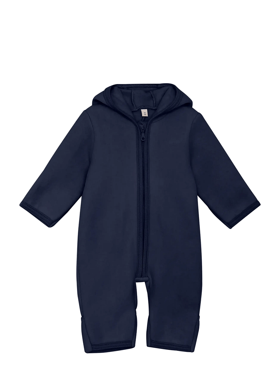 Huttelihut - Pram Suit Ears Cot. Fleece - fliiskombinesoonid - navy blazer - 0