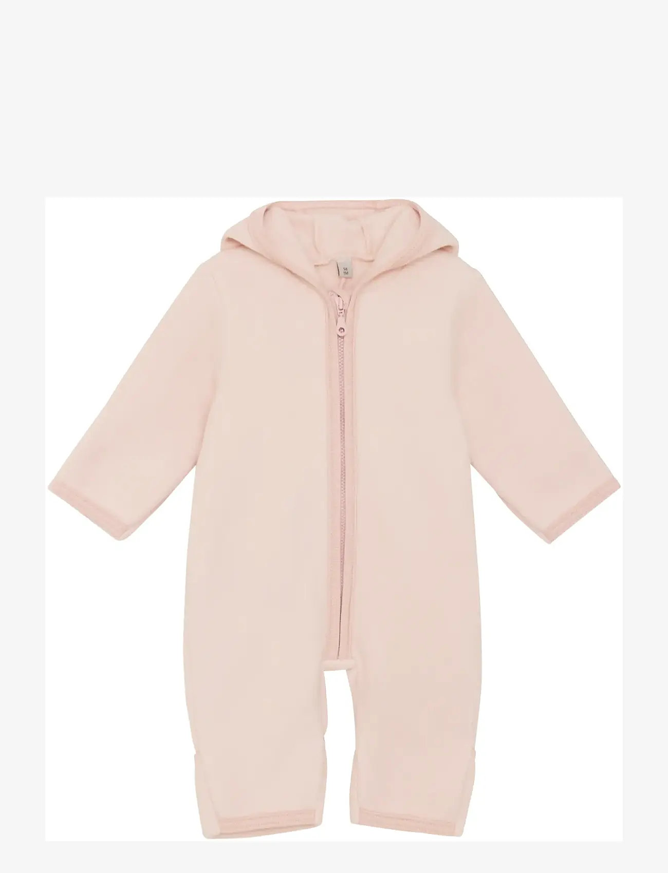 Huttelihut - Pram Suit Ears Cot. Fleece - fleecedragter - peach blush - 0