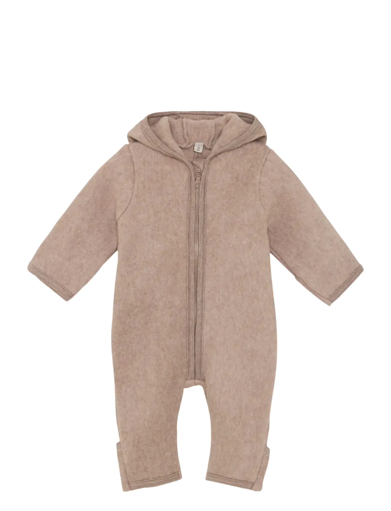 Huttelihut Pram Suit Ears Cot. Fleece - Ytterkläder - SAVANNAH MELANGE / beige