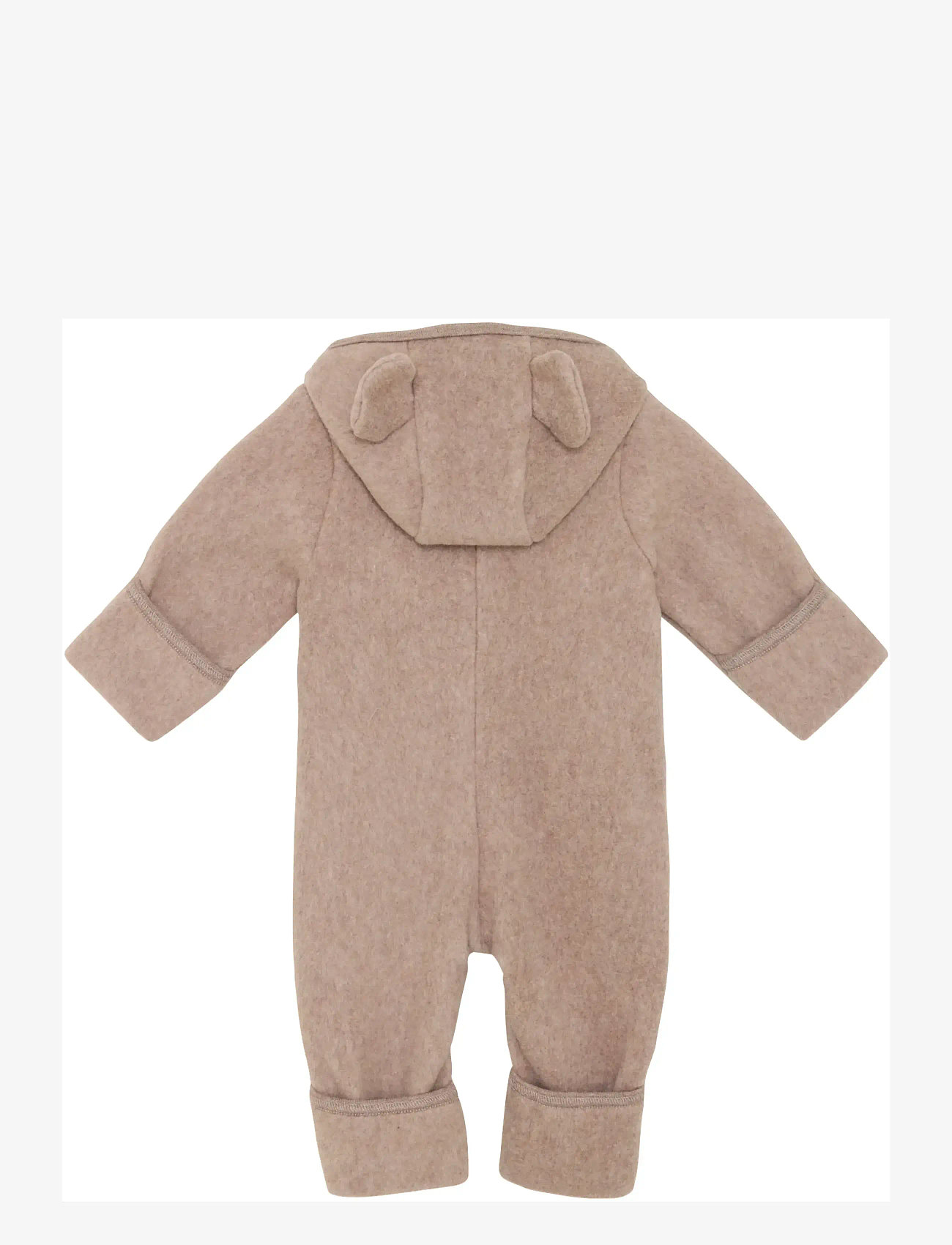 Huttelihut - Pram Suit Ears Cot. Fleece - fleece coveralls - savannah melange - 2