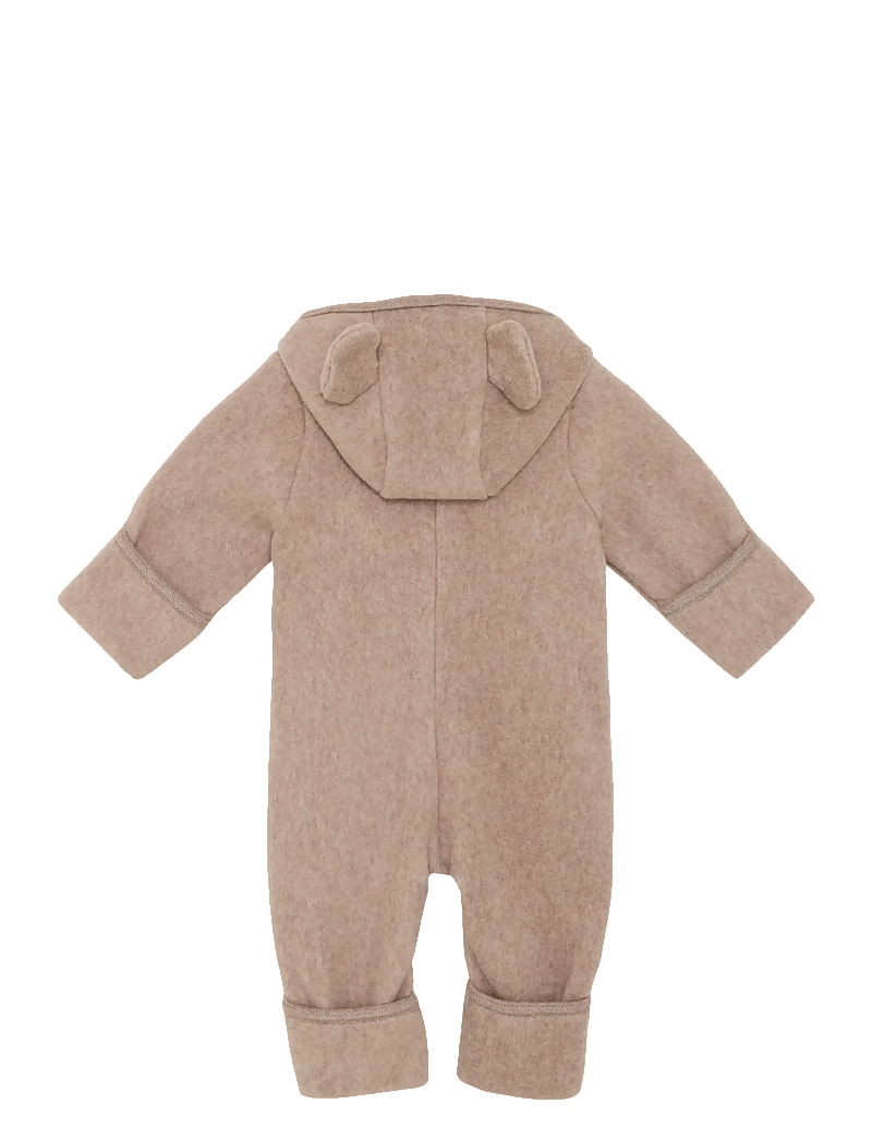 Huttelihut - Pram Suit Ears Cot. Fleece - fleece coveralls - savannah melange - 2