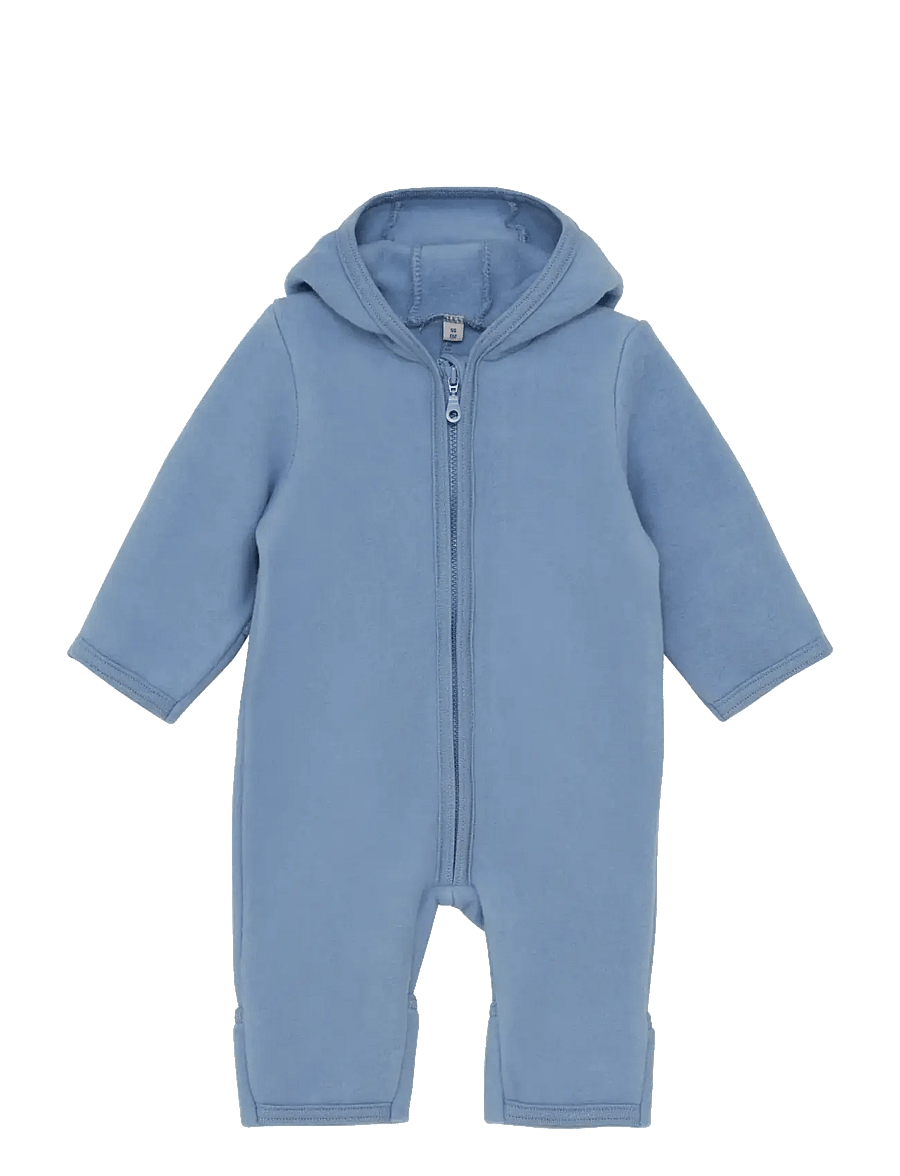 Huttelihut - Pram Suit Ears Cot. Fleece - fliiskombinesoonid - windward blue - 0