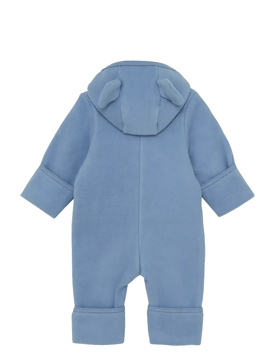 Huttelihut - Pram Suit Ears Cot. Fleece - fliiskombinesoonid - windward blue - 1