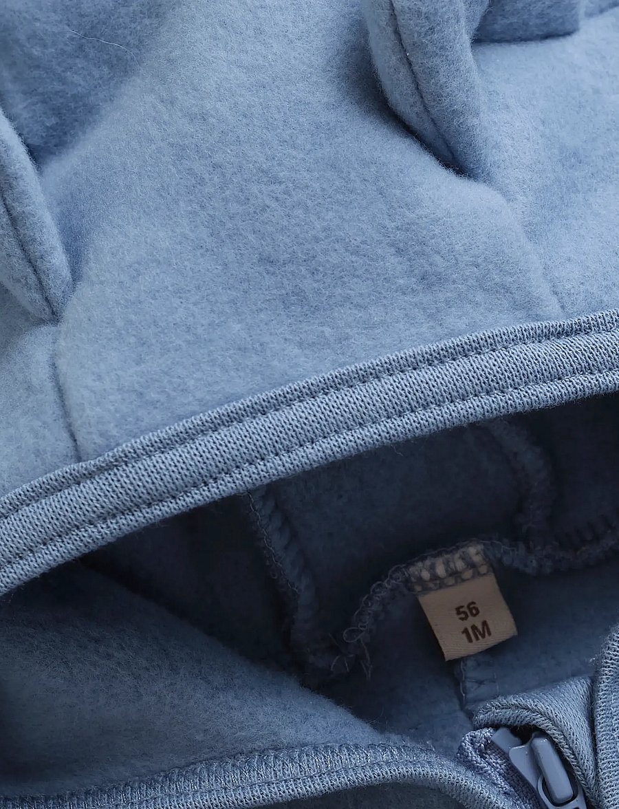 Huttelihut - Pram Suit Ears Cot. Fleece - fliiskombinesoonid - windward blue - 2