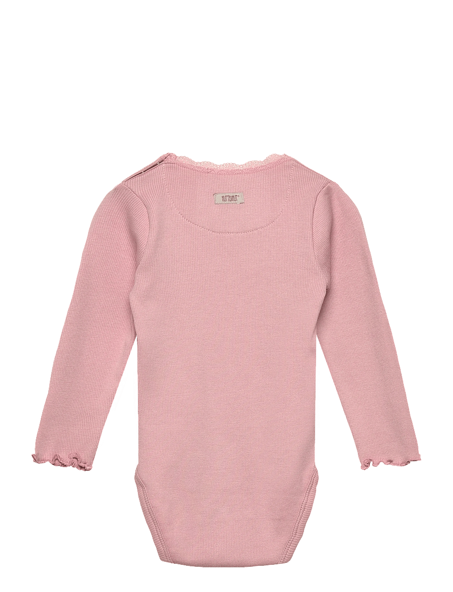 Huttelihut - Body LS Rib - långärmade bodysuits - pale mauve - 1