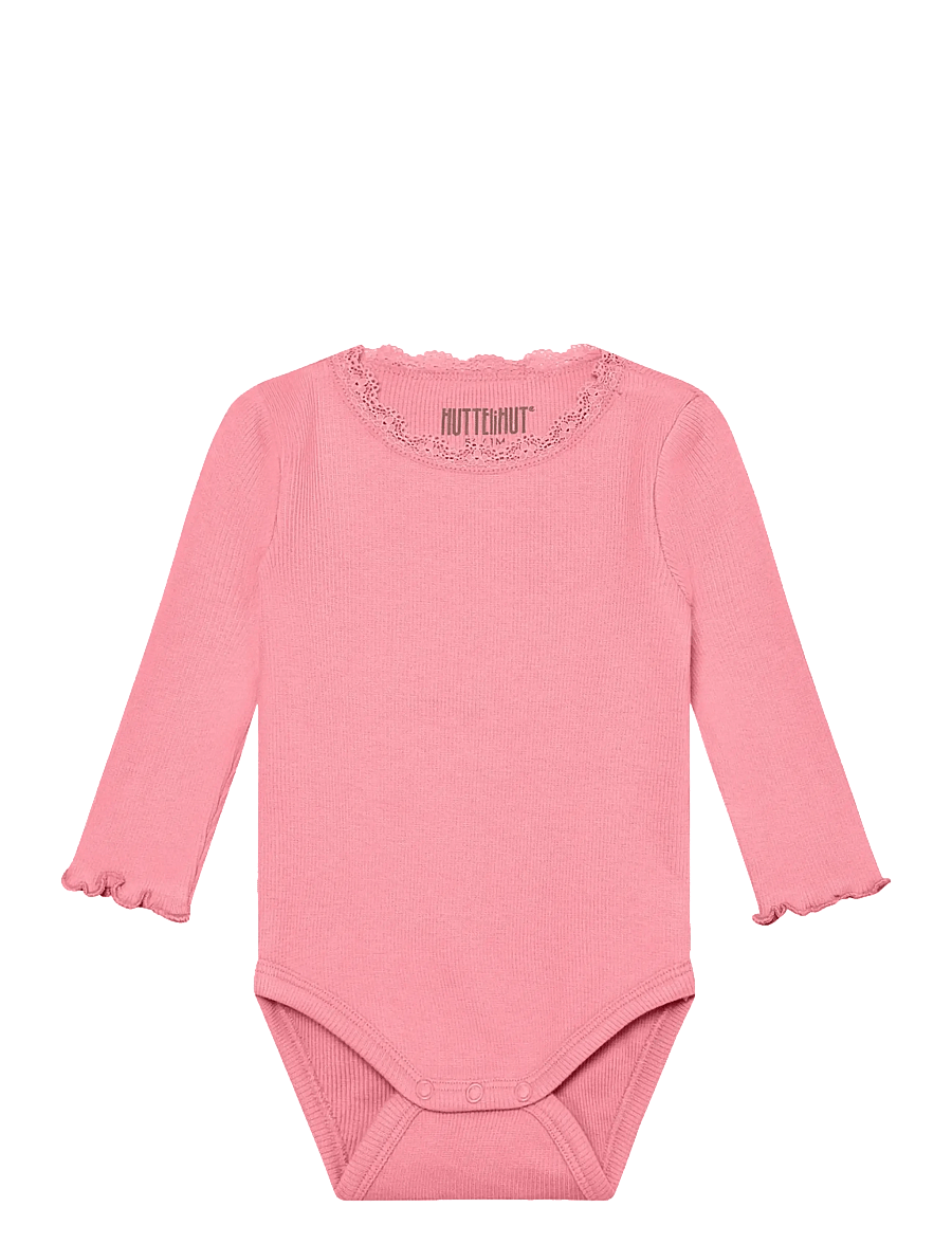 Huttelihut - Body LS Rib - långärmade bodysuits - plumeria - 0