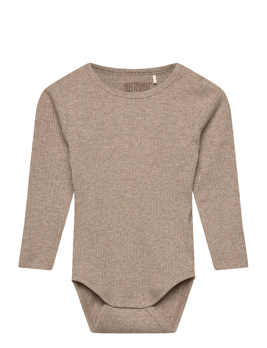 Huttelihut - Body LS Rib - langärmelig - white pepper melange - 0
