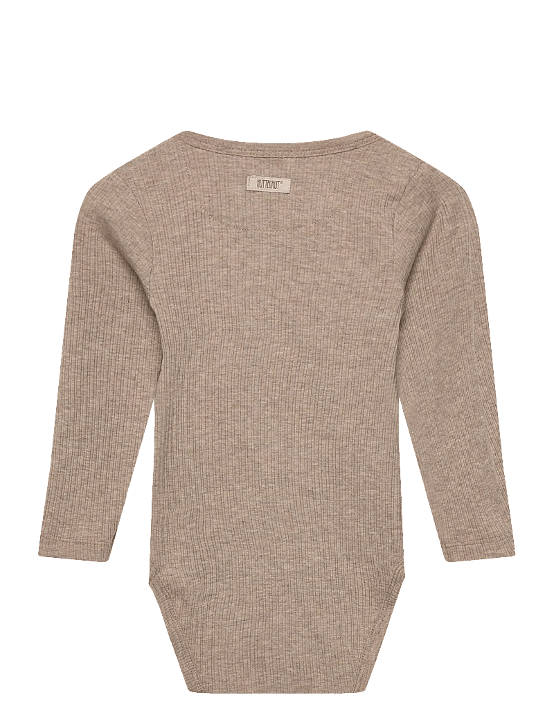 Huttelihut - Body LS Rib - langærmede heldragter - white pepper melange - 1