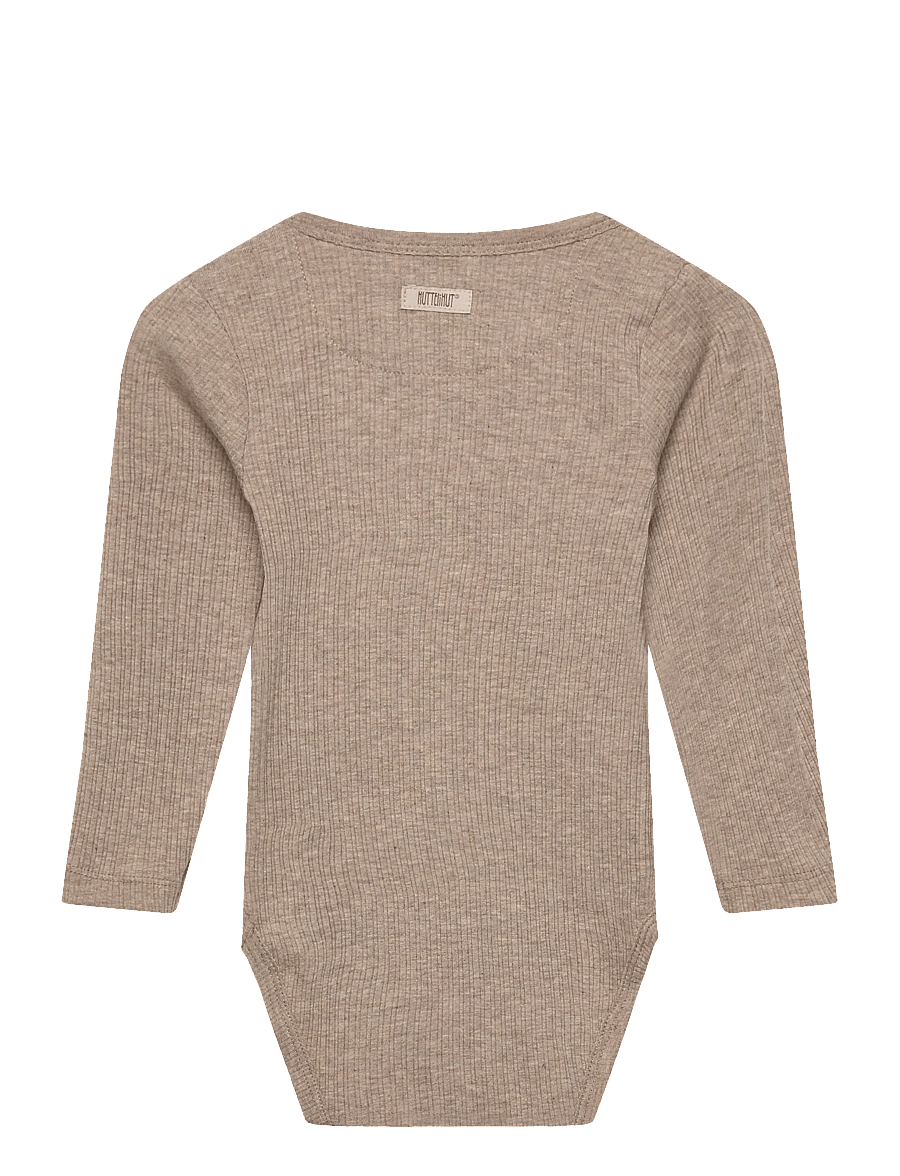 Huttelihut - Body LS Rib - langärmelig - white pepper melange - 1
