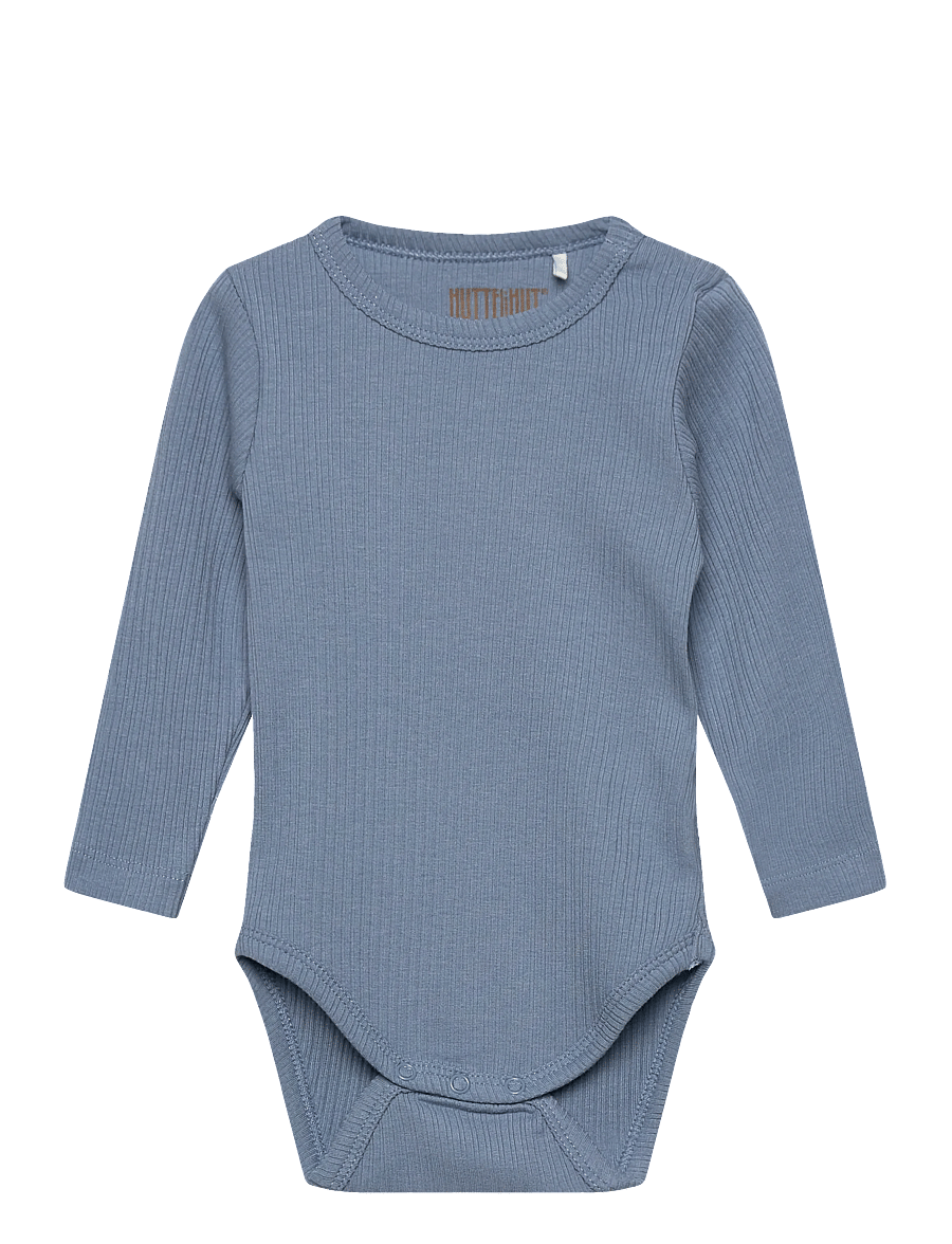 Huttelihut - Body LS Rib - långärmade bodysuits - windward blue - 0
