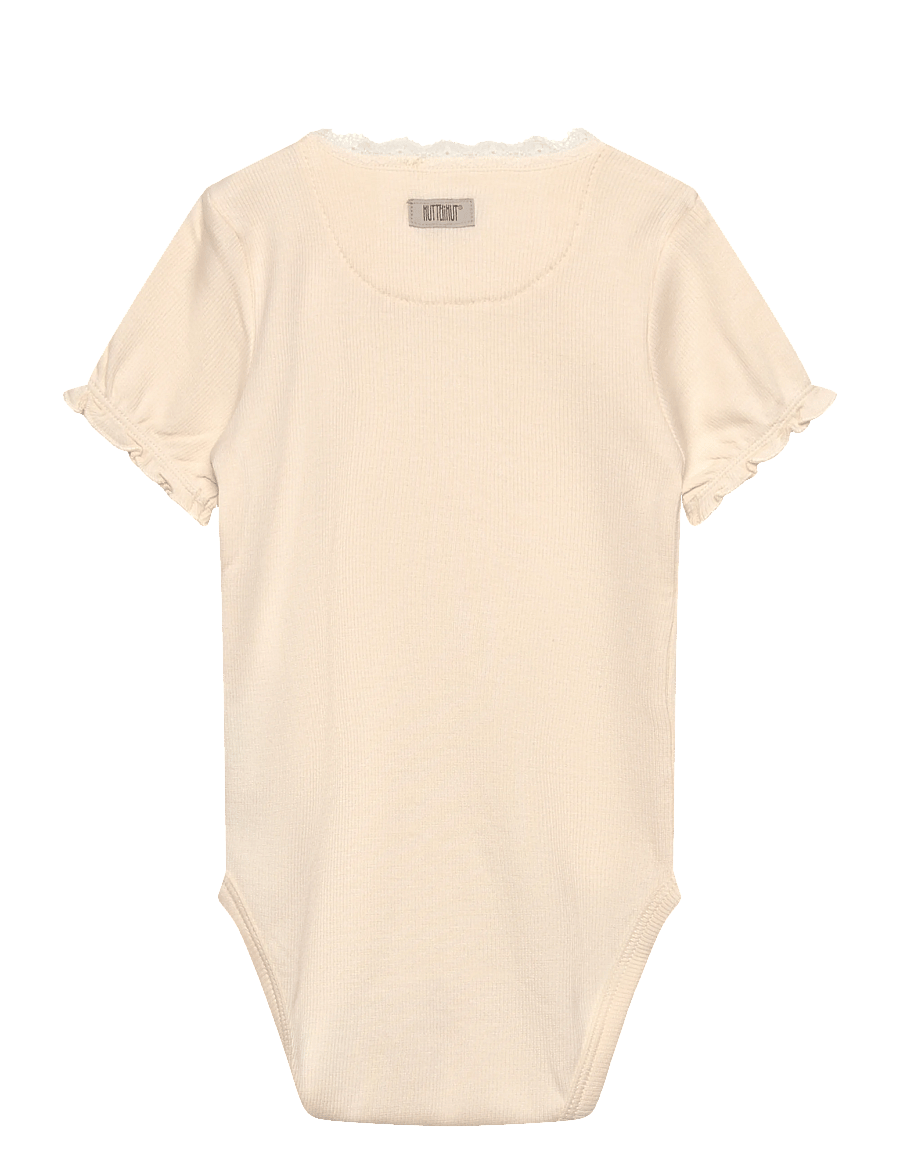 Huttelihut - Body SS Rib - kortärmade bodies - antique white - 1