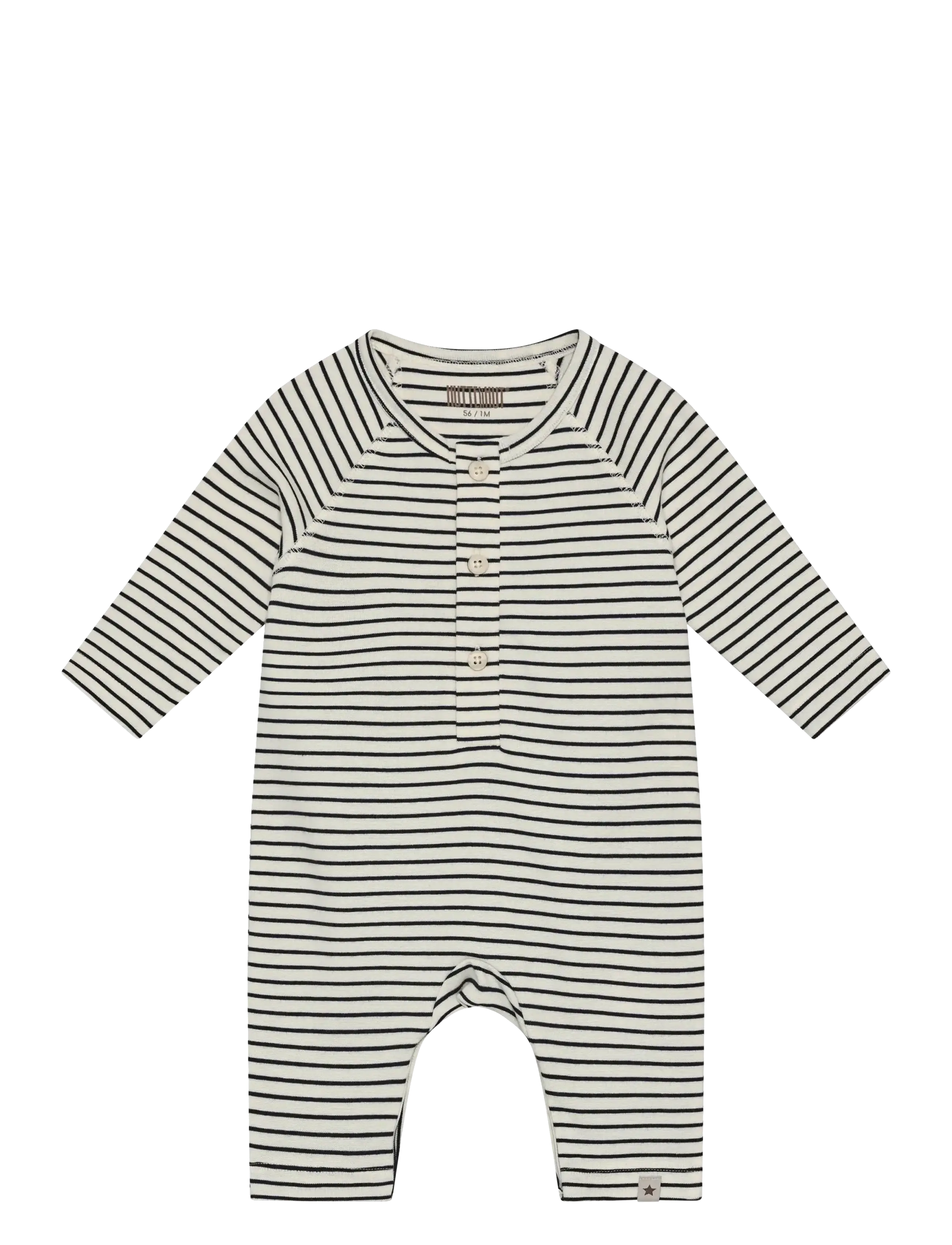 Huttelihut Romper Ls Yd Stripe, Børn, Stribet Langærmet Sparkedragt, Navy, Str: 74
