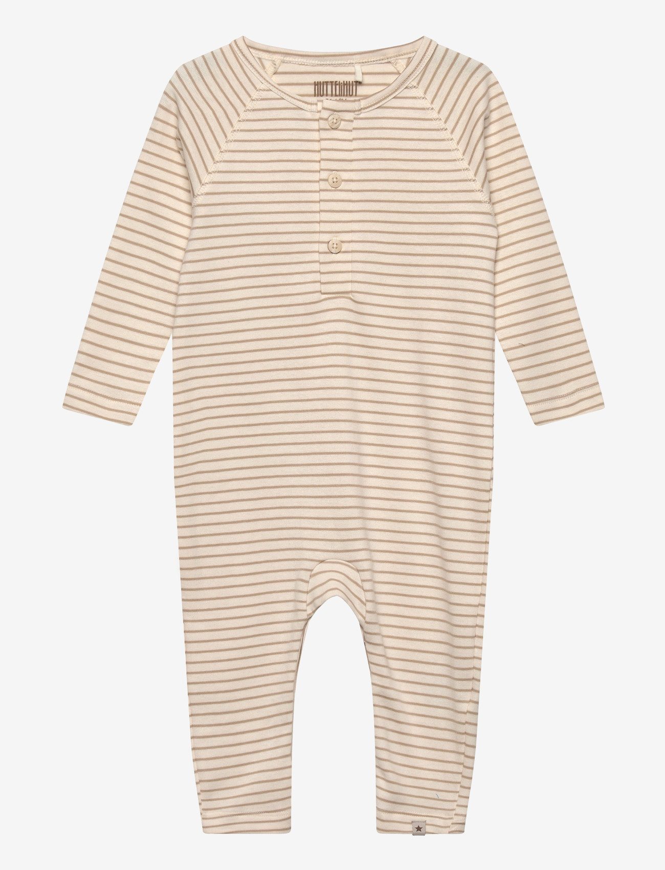 Huttelihut - Romper LS YD stripe - kortærmede t-shirts - white pepper - 0